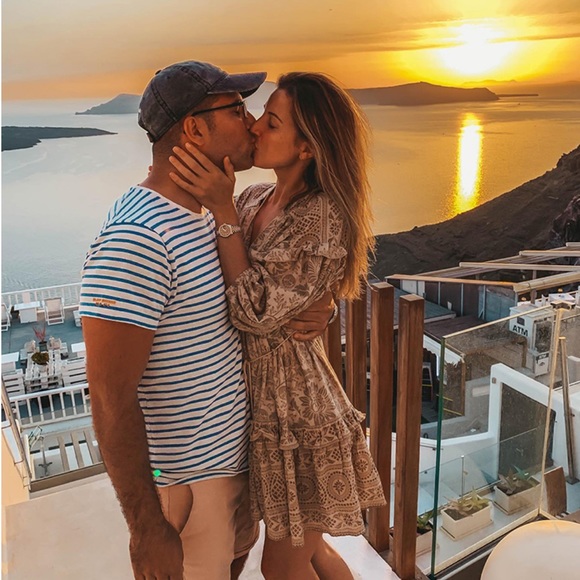 Boho 60’s Floral Gypsy Print Ruffle Dress Tan Nude - Picture 15 of 16